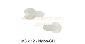 M3 x 12 nylon cheese head machine screw - (50 pack)