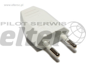 Wtyczka sieciowa płaska biała