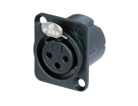XLR panel socket, 3 pole, silver-plated, 0.22-0.34 mm², AWG 24-22, zinc die casting, NC3FD-LX-HA-BAG