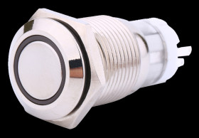 Opencircuit Button with led - Red - momentary - metal 16mm