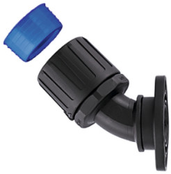 45° hose screw fitting, 12 mm, PA/TPE, IP66/IP67/IP68/IP69K, black, (L) 56 mm, 166-24200