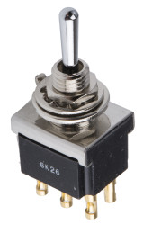 Przełącznik Wł.-wył.-wł. średnica wycięcia 6.2mm DPDT TE Connectivity Montaż panelowy długość przełącznika 10.5mm