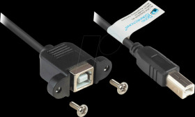 2511-03EB USB 2.0 Extension, plug B to panel jack B, 0,3m