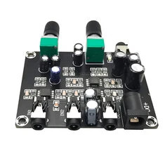 Mikser sygnału audio stereo HiFi 2-kanałowy 2-drożny z płytą,z interfejsem 3,5 mm,zasilany DC 5-24V,niskoszumny wzmacniacz z reg