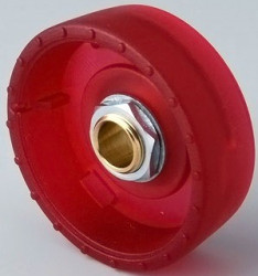 Rotary knob, 6.35 mm, PC, red, Ø 33 mm, H 14 mm, B8333633