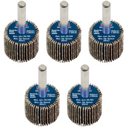 Sealey FW2520405 25 x 20mm Abrasive Flap Wheel on 6mm Shaft 40Grit - Pack of 5