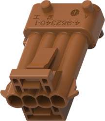 Plug, unequipped, 4 pole, straight, 1 row, brown, 4-962340-1