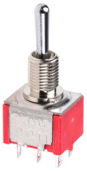 Przełącznik Wł.-wł.-wł. średnica wycięcia 6.35mm DPDT RS PRO Montaż panelowy długość przełącznika 10.41mm