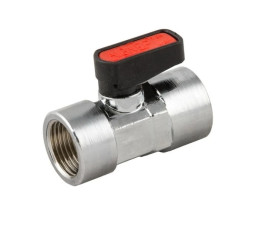 Zawór kulowy Ghilux mini R 1/2 GW/GW, PN20, gwintowany, mosiądz niklowany, PTFE /NBR