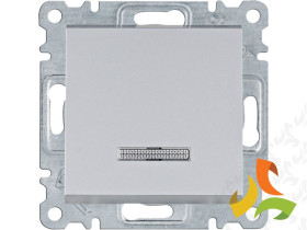 LUMINA Wyłącznik zwierny przycisk z podświetleniem srebrny WL0412 HAGER