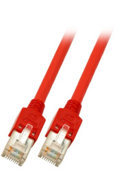Crossover patch cable, RJ45 plug, straight to RJ45 plug, straight, Cat 5e, SF/UTP, PVC, 1.5 m, red, K2793.1,5