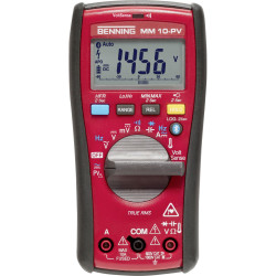 Benning 044089 MM 10-PV Handheld Multimeter, 6000-count, CAT IV 600V.