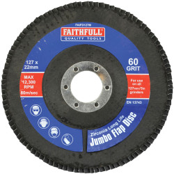 Faithfull FAIFD127M Abrasive Jumbo Flap Disc 127mm Medium