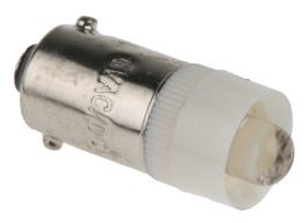 Lampka kontrolna Biały 6V ac/dc BA9s LED średnica 9.6mm długość 24mm