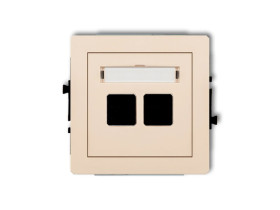 DECO Gniazdo multimedialne podwójne bez modułu (standard Keystone) beżowy 1DGM-2P KARLIK