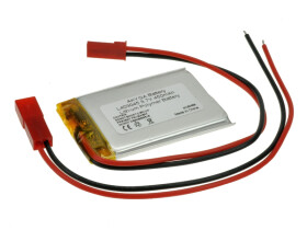 Akumulator; Li-Po; LP403045; 3,7V; 450mAh; 4x30x45mm; Zabezpieczenie PCM; konektor+ gniazdo 2,54*2piny; AKYGA; RoHS