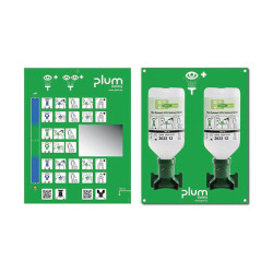 PLUM BR318005 Eye Wash Station 2x500ml Bottles Sodium Chloride &amp; Bracket