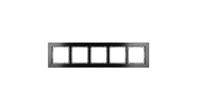 Deco Ramka Uniwersalna Pięciokrotna - Aluminium Szczotkowane (Ramka: Czarna...