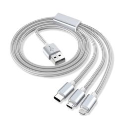 Przyłącze USB 3w1,micro USB, USB-C, Lightning 1m