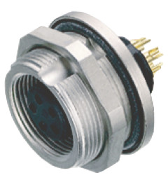 Złącze wielostykowe przemysłowe 7-pinowe M9, panelowe Gniazdo binder