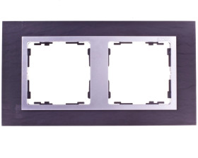 Simon 82 Ramka podwójna pozioma łupek/ ramka pośrednia aluminium mat 82927-63
