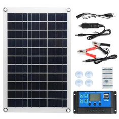 Zestaw Przenośnego Panelu Solar-100W Ładowarka Podwójna DC USB, pojedynczy kryształowe, pół-elastyczne panele słoneczne, regulat