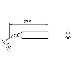 Weller T0054486599 XNT 1X Solder Tip Round 0.4mm