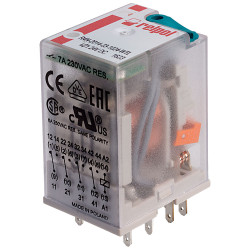Relpol R4N-2014-23-1024-WTL Industrial 24V DC 7A 4PDT Plug-In Relay
