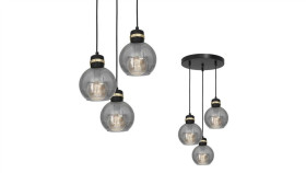 Lampa Podłogowa Stojąca Alter, Czarno-Złota, Reflektorki Regulowane K-4905...