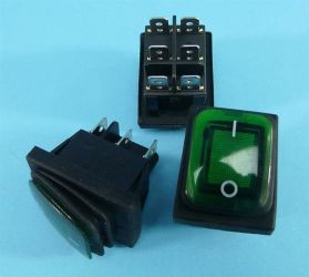 KCD4-G 16A/250V GREEN ON-(ON) IP65 HERME