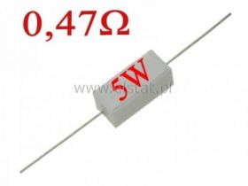 Rezystor cermetowy 0,47 Ohm 5W