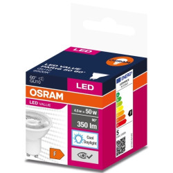 Żarówka LED VALUE PAR16 50 GU10 4,5W 350lm 6500K 865 60st. 4058075599239
