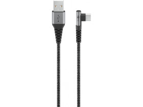 Kabel tekstylny USB-C™ / USB-A z metalowymi wtyczkami (wtyk...