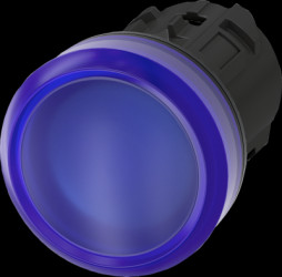 Light attachment, illuminable, waistband round, blue, mounting Ø 22.3 mm, 3SU1001-6AA50-0AA0