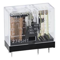 Przekaźnik mocy 24V dc SPDT Omron 530mW, montaż PCB 1100Ω Wciskane