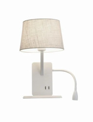 Kinkiet z półeczką i ramieniem do czytania do sypialni DAKOTA biały prawy LP-2121/1W R WH Light Prestige