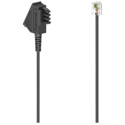 Hama 201149 Phone Cable Black 15m TAE-F to RJ11 6p4c Plug