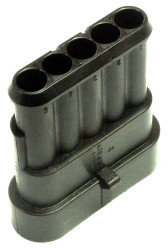 Plug, unequipped, 5 pole, straight, 1 row, black, 282107-1