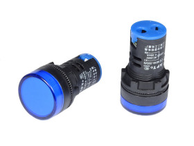 Kontrolka LED 28mm 230VAC niebieska