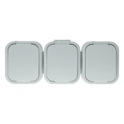 Gniazdo potrójne n/t 3x2P+Z, bryzgoszczelne z klapką B2, IP54, NT-316 B2, biały,OR-OE-7809/W