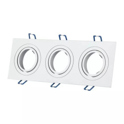 Oprawa punktowa Oczko 3xGU10 IP20 Kwadratowa Aluminiowa Biała 3609