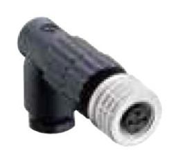 Gniazdo kablowe kątowe M8 żeńskie odciążenie przez klatkę zaciskową 4-pinowe ELWIKA 4008 V