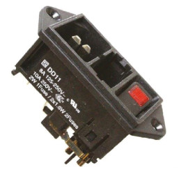 Złącze IEC2 10A C14 Schurter Montaż na panelu 5 x 20mm