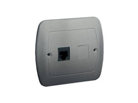 AKORD Gniazdo telefoniczne RJ12 aluminiowy metalik AT1/26 KONTAKT SIMON