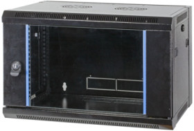 Wall enclosure, 12 U, (H x W x D) 635 x 570 x 450 mm, IP20, steel, black, 691712FTS.1