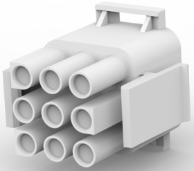Plug housing, 9 pole, pitch 6.35 mm, straight, natural, 1-480706-0