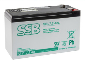 Akumulator AGM 12V 7.2Ah faston 6.3 SSB SBL7.2-12L