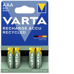 Varta 56813101404 Recycled AAA Rechargeable Batteries 800mAh NiMH 4pc