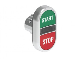 Metalowy przycisk fi22mm 2 klawiszowy samoczynny powrót 2 kryte, podświetlany Zielony-Czerwony START-STOP LPSBL7133