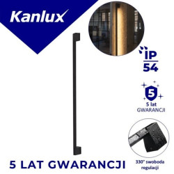 Oprawa elewacyjna liniowa LED YALTE D 09 8W WW-B 340lm 3000K barwa ciepła IP54 regulowany kąt 330 st. czarny 38895